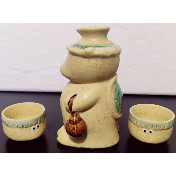 Vintage Kappa Sake Bottle, Kappa Design, Sake Cups, Hot Sake, Made In Japan - Picture 3 of 9